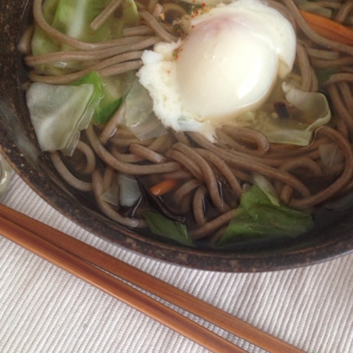 温玉野菜入りのあったか蕎麦(*^^*)☆